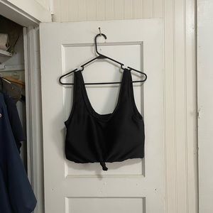 Black textured bathing suit top
